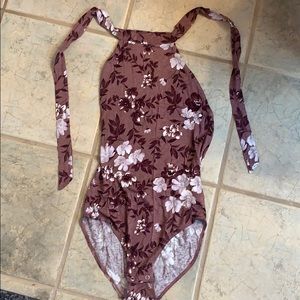 American eagle floral halter bodysuit